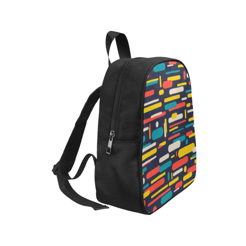 Colorful Rectangles Fabric School Backpack (Model 1682) (Small)