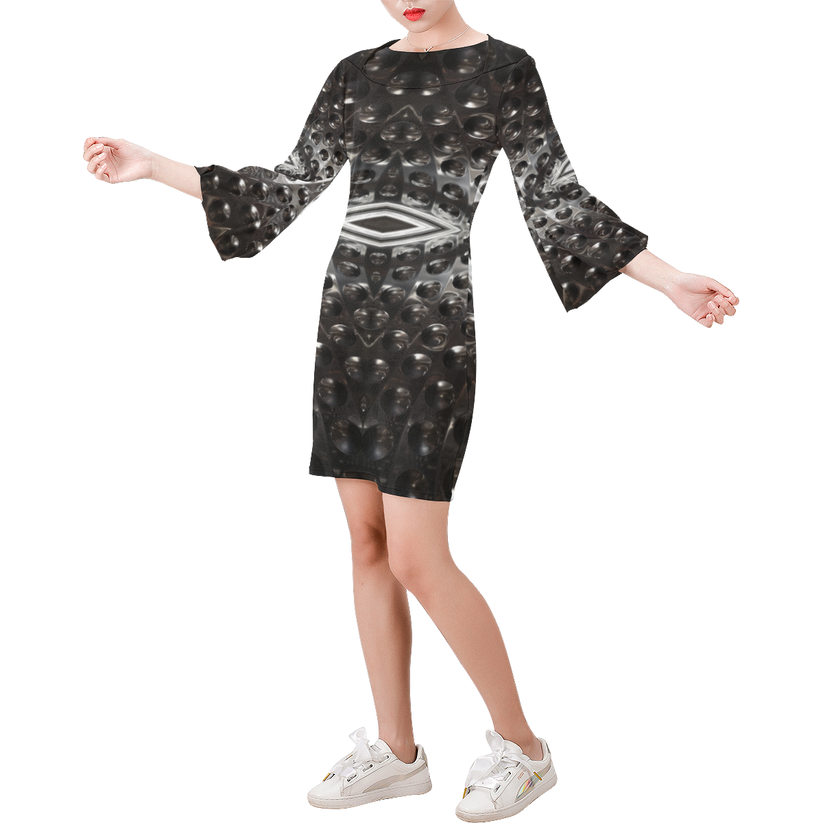 in the machine Bell Sleeve Dress (Model D52)