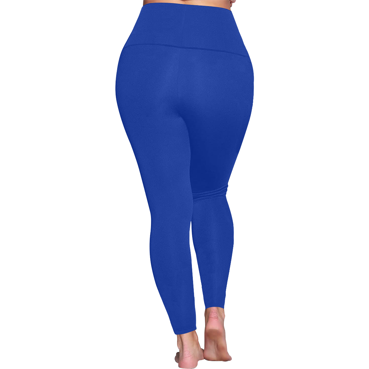 color Egyptian blue Women's Plus Size High Waist Leggings (Model L44)