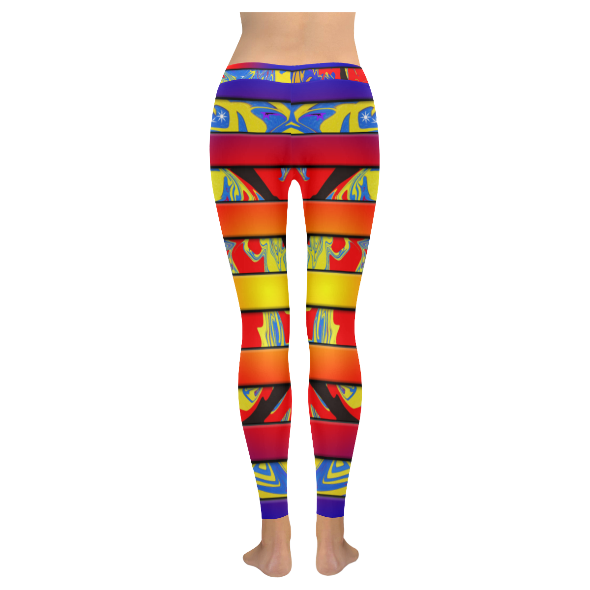 COLORS OF OUR FLAG Women's Low Rise Leggings (Invisible Stitch) (Model L05)
