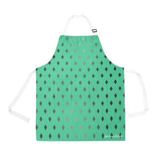 Fairlings Delight Royal Collection- Green Black Diamonds 53086 All Over Print Apron All Over Print Apron