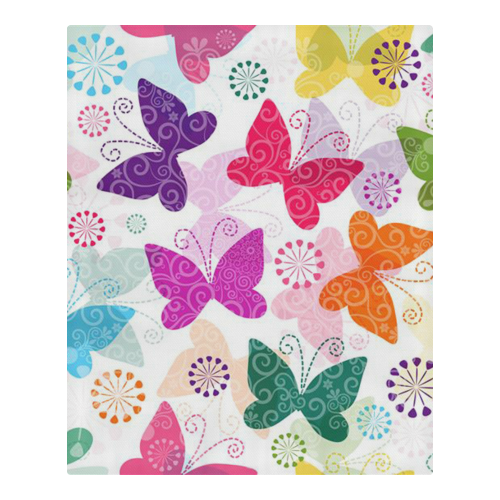 Colorful Butterflies and Flowers V1 3-Piece Bedding Set