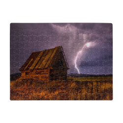 Rustic Barn Lightning Storm A3 Size Jigsaw Puzzle (Set of 252 Pieces)