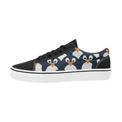 Penguin Pattern Women's Low Top Skateboarding Shoes/Large (Model E001-2)