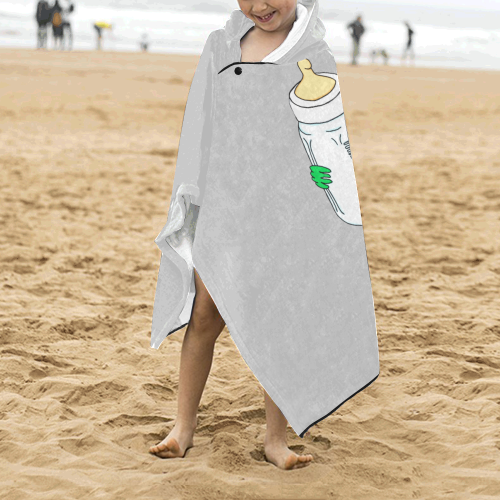 Alien Baby Boy Lt Grey Kids' Hooded Bath Towels