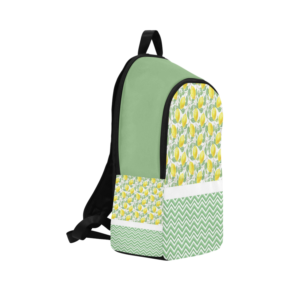 Lemons With Chevron Fabric Backpack for Adult (Model 1659)