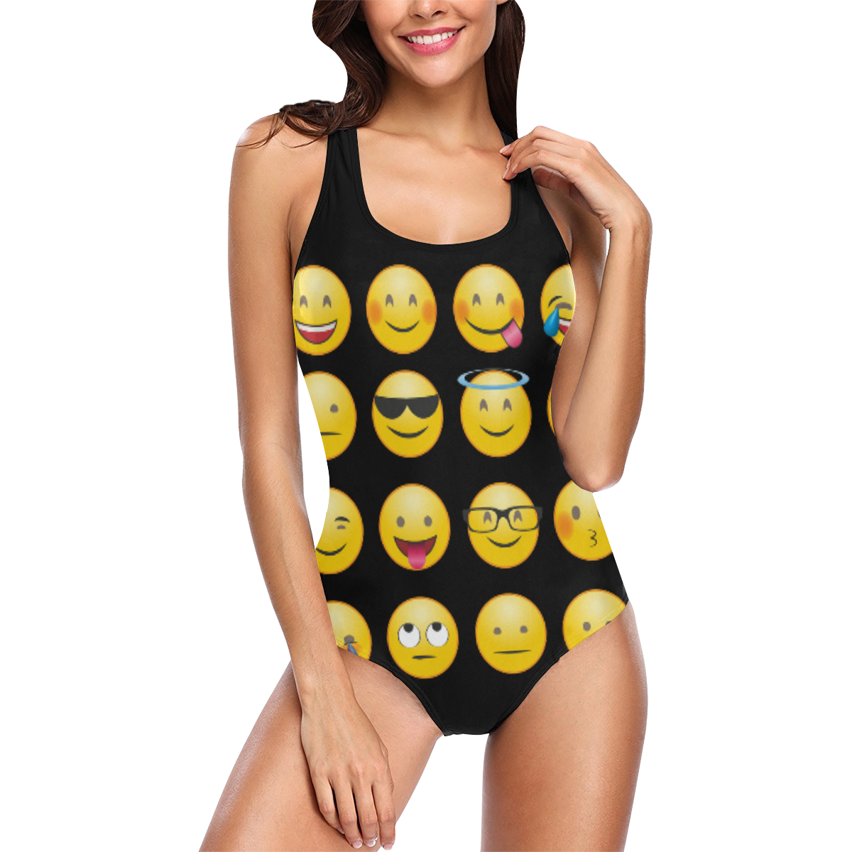 emoji Vest One Piece Swimsuit (Model S04)