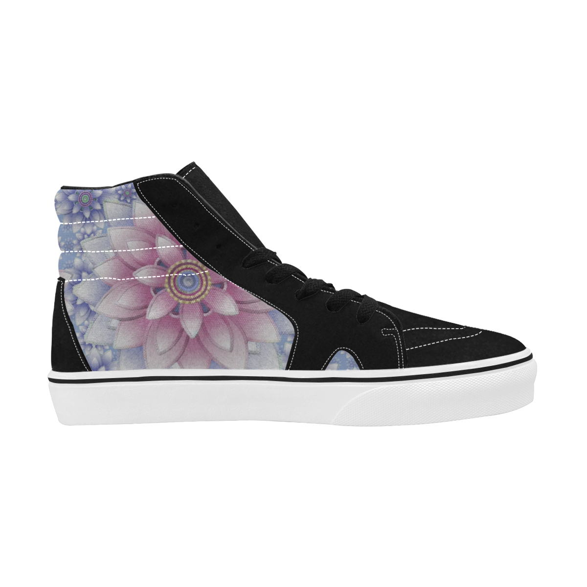 Ornaments pink+blue, pattern Women's High Top Skateboarding Shoes (Model E001-1)