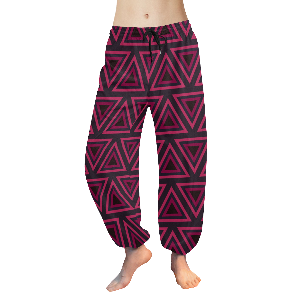 Tribal Ethnic Triangles Women's All Over Print Harem Pants (Model L18)