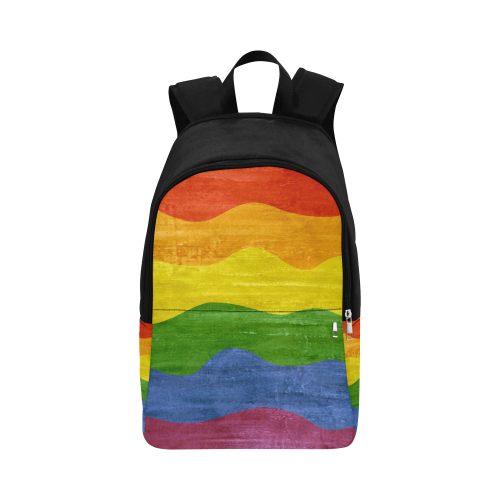 Gay Pride - Rainbow Flag Waves Stripes 3 Fabric Backpack for Adult (Model 1659)