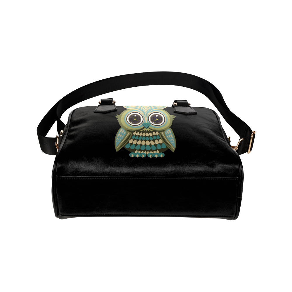 Star Eye Owl - Green Shoulder Handbag (Model 1634)
