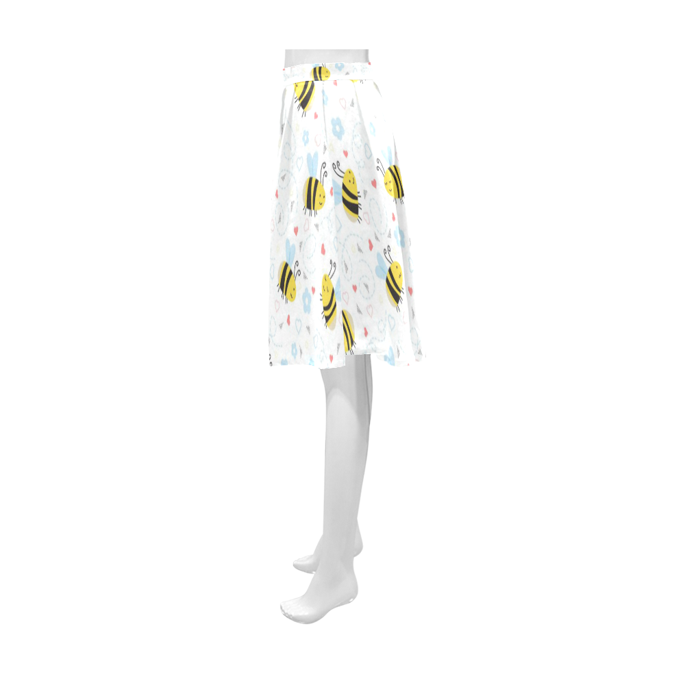Cute Bee Pattern Athena Women's Short Skirt (Model D15)