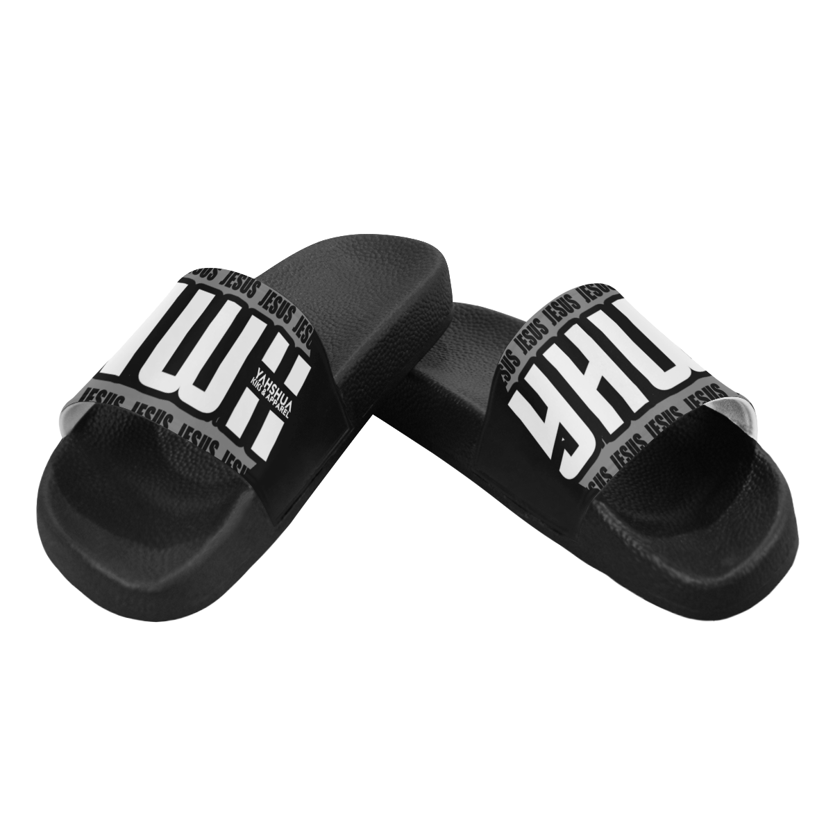 Black Men's Slide Sandals/Large Size (Model 057)