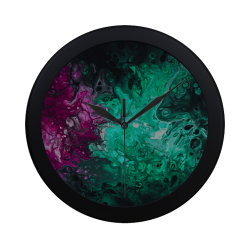 Alien Swirl Green Purple. Circular Plastic Wall clock