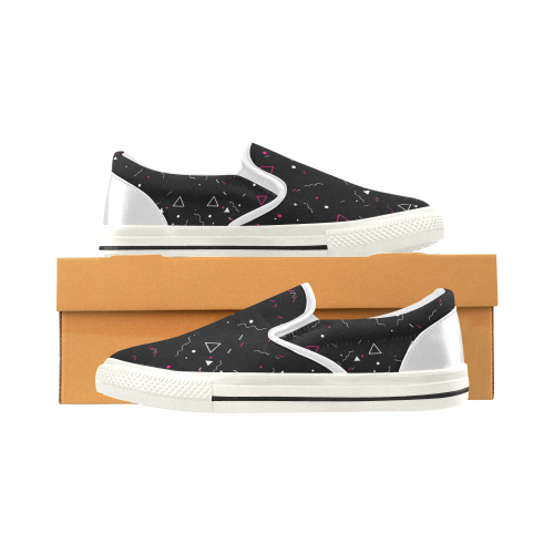 Triangulos-y-lineas Women's Slip-on Canvas Shoes (Model 019)