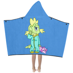 Sleepy Dinosaur Blue Kids' Hooded Bath Towels