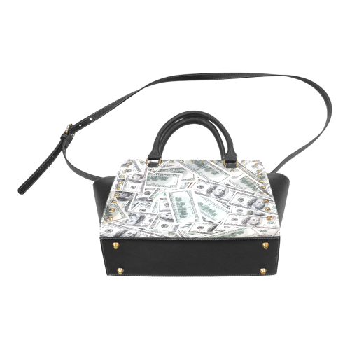 Cash Money / Hundred Dollar Bills Rivet Shoulder Handbag (Model 1645)