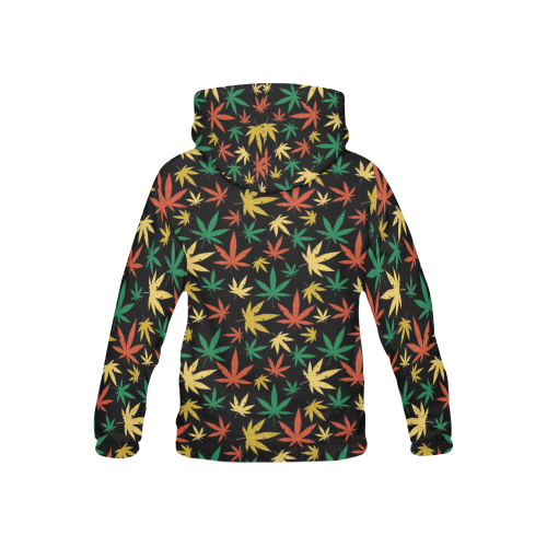 Cannabis Pattern All Over Print Hoodie for Kid (USA Size) (Model H13)