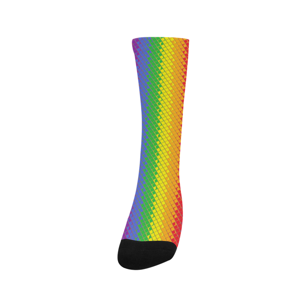 Rainbow Pattern by K.Merske Men's Custom Socks