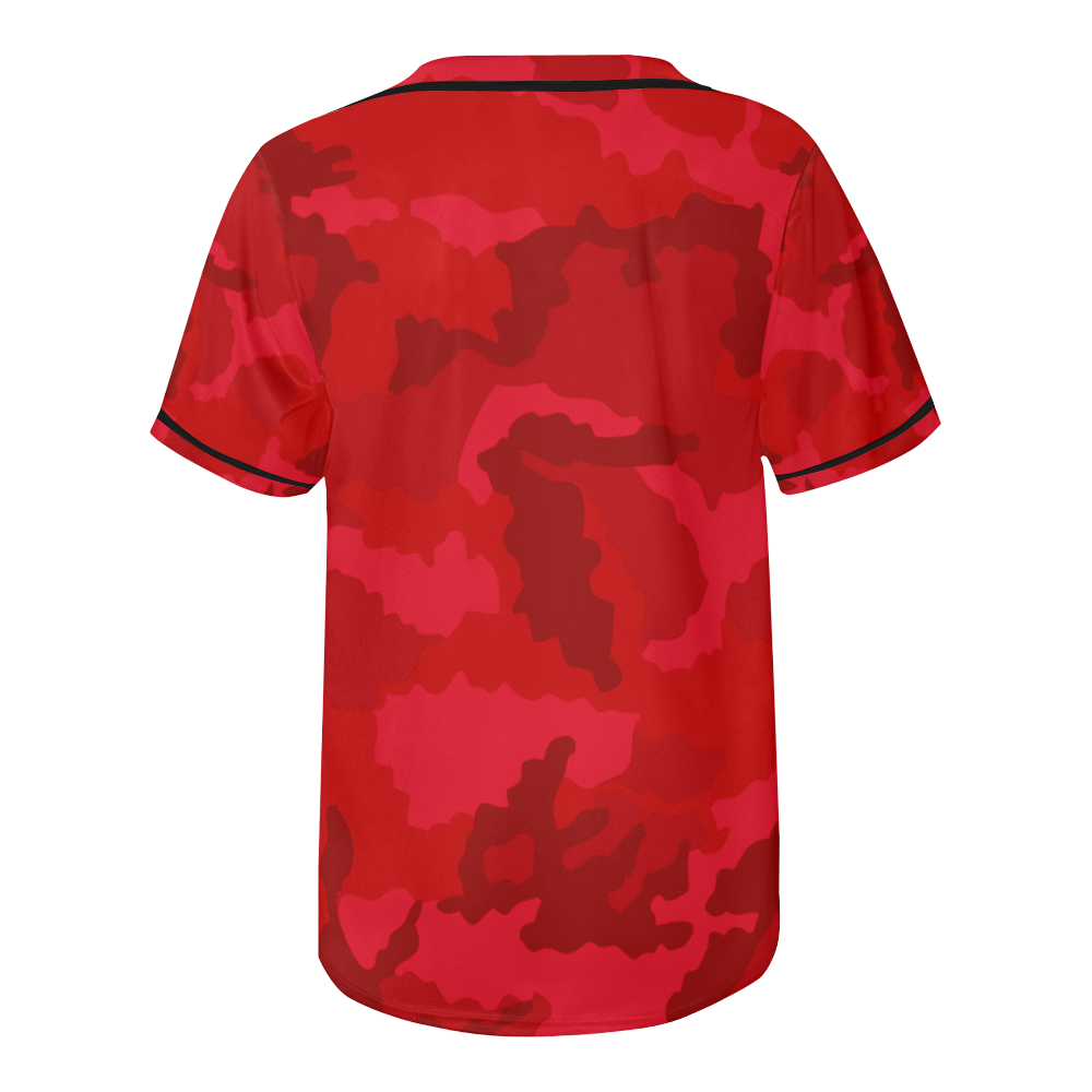 NUMBERS Collection Ready Red Camo All Over Print Baseball Jersey for Men (Model T50)
