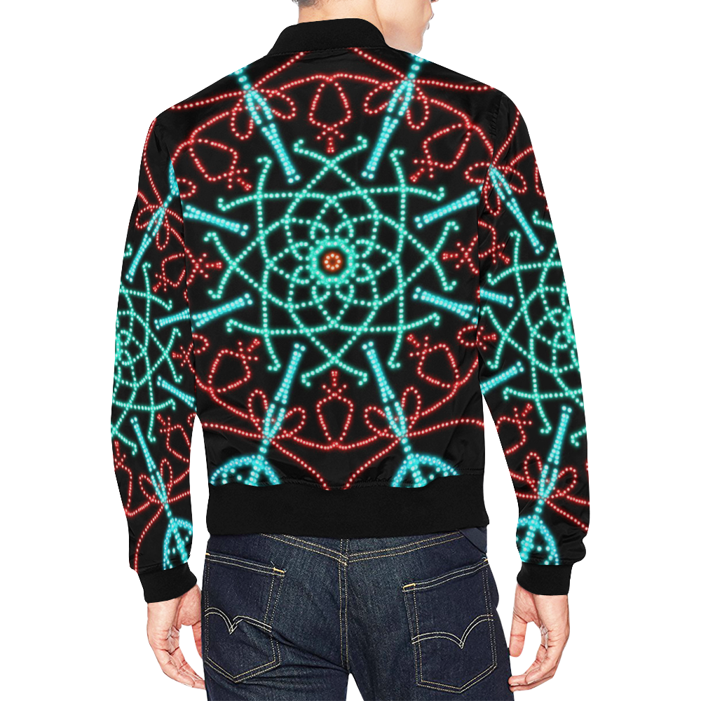 :Convergence: All Over Print Bomber Jacket for Men (Model H19)