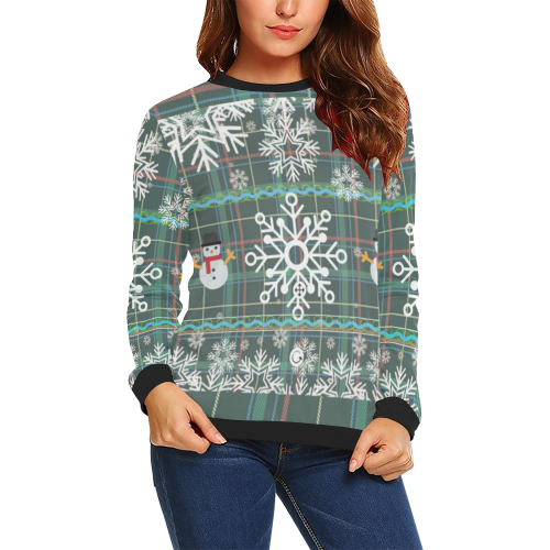 Womens ugly christmas sweater All Over Print Crewneck Sweatshirt for Women (Model H18)