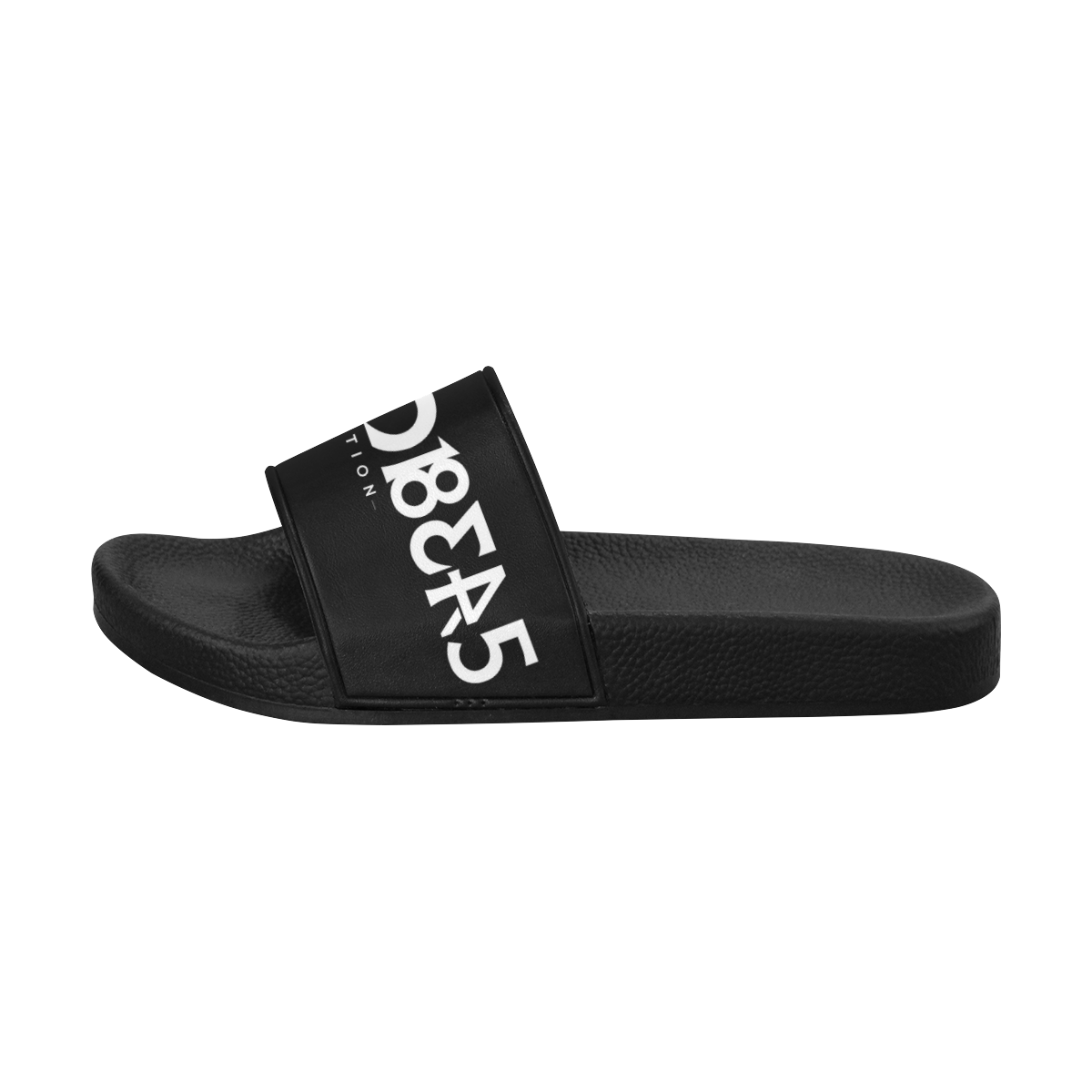 NUMBERS Collection White/Black Men's Slide Sandals (Model 057)
