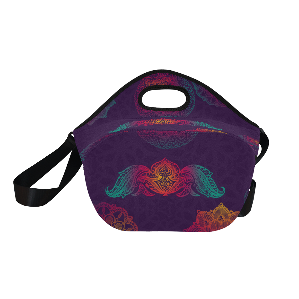 Colorful Mandala Neoprene Lunch Bag/Large (Model 1669)