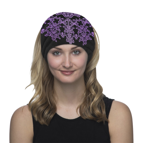 Black & Purple Filigree Multifunctional Headwear