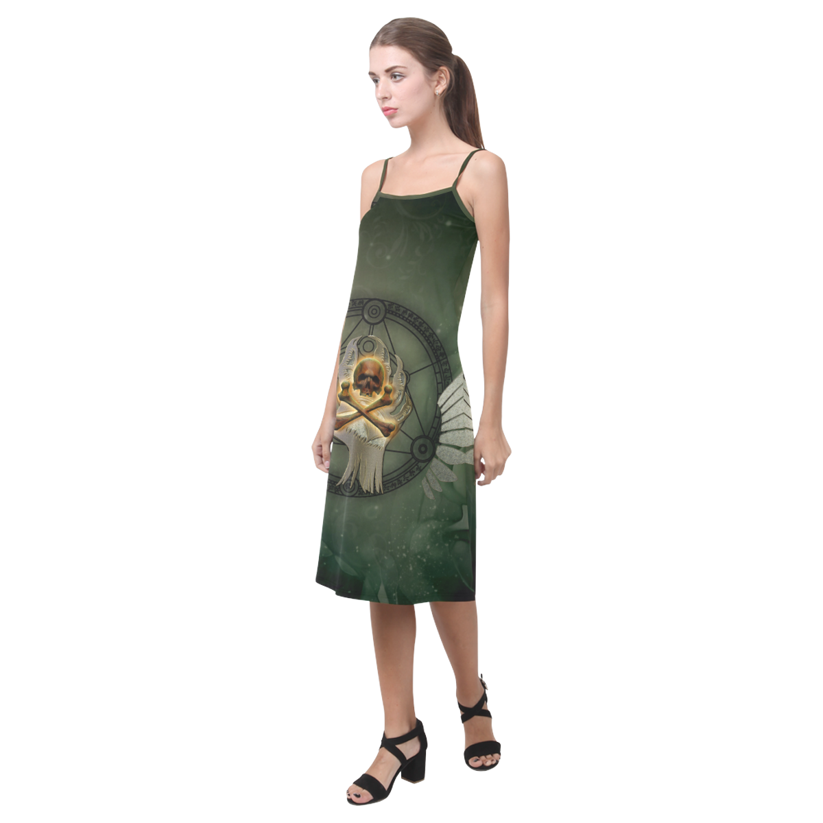 Skull in a hand Alcestis Slip Dress (Model D05)