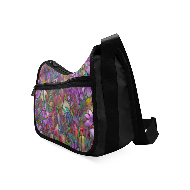 Floral Abstract Stained Glass G175 Crossbody Bags (Model 1616)