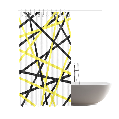 Black and yellow stripes Shower Curtain 72"x84"