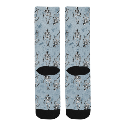 skeleton blue background Trouser Socks (For Men)