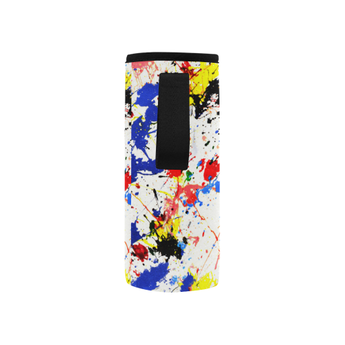Blue and Red Paint Splatter Neoprene Water Bottle Pouch/Small