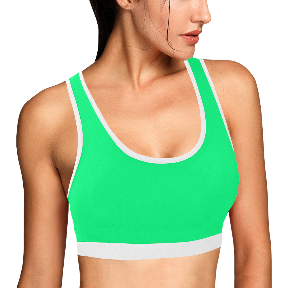 color spring green Women's All Over Print Sports Bra (Model T52)