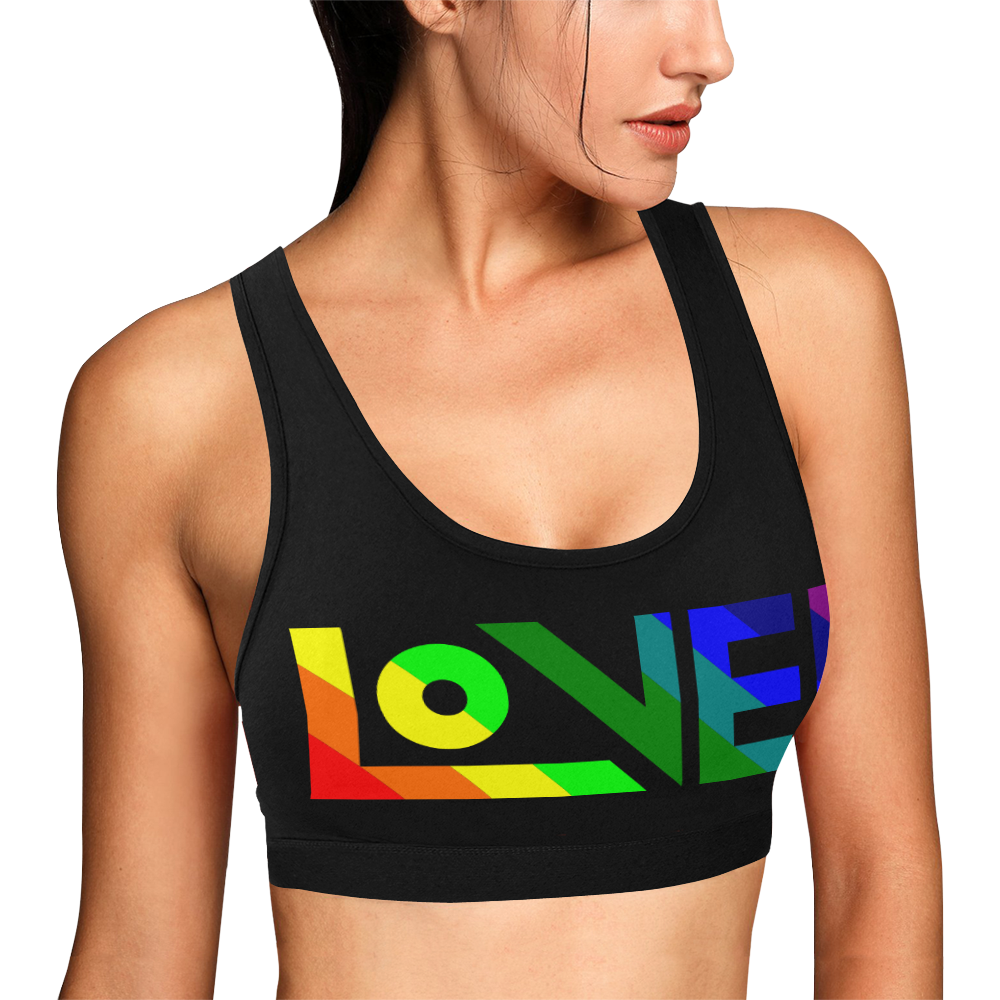 LOVE! - sportsbra Women's All Over Print Sports Bra (Model T52)