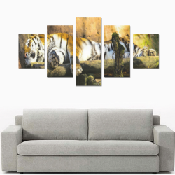Tiger Panoramic Canvas Print Sets B (No Frame)