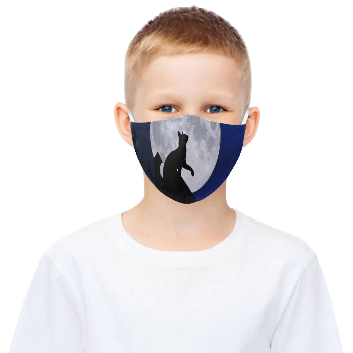 Moon Cat 3D Mouth Mask with Drawstring (Pack of 10) (Model M04)