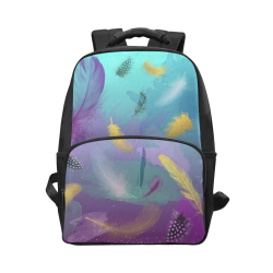 Dancing Feathers - Turquoise and Purple Unisex Laptop Backpack (Model 1663)