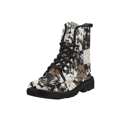 Foliage Patchwork #8 by Jera Nour Martin Boots for Women (Black) (Model 1203H)