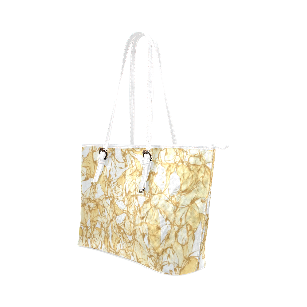 Shimmer White Leather Tote Bag/Large (Model 1651)
