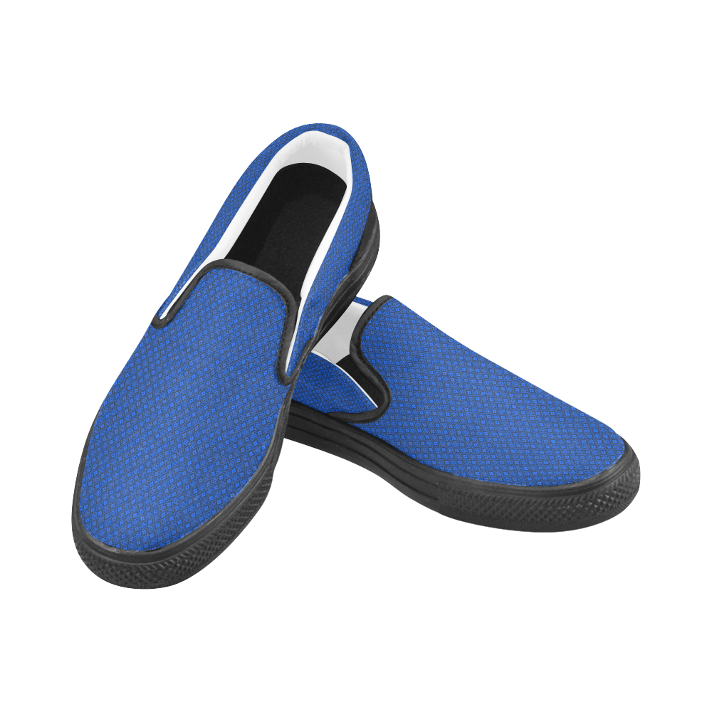 Blue Gearwork Men's Slip-on Canvas Shoes (Model 019)