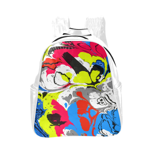 Colorful distorted shapes2 Multi-Pockets Backpack (Model 1636)