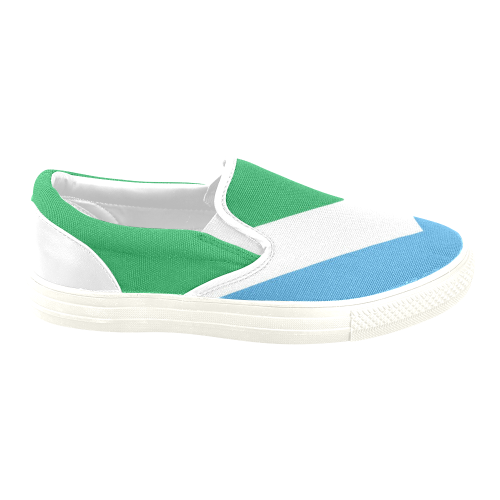 Vegan Flag Slip-on Canvas Shoes for Men/Large Size (Model 019)