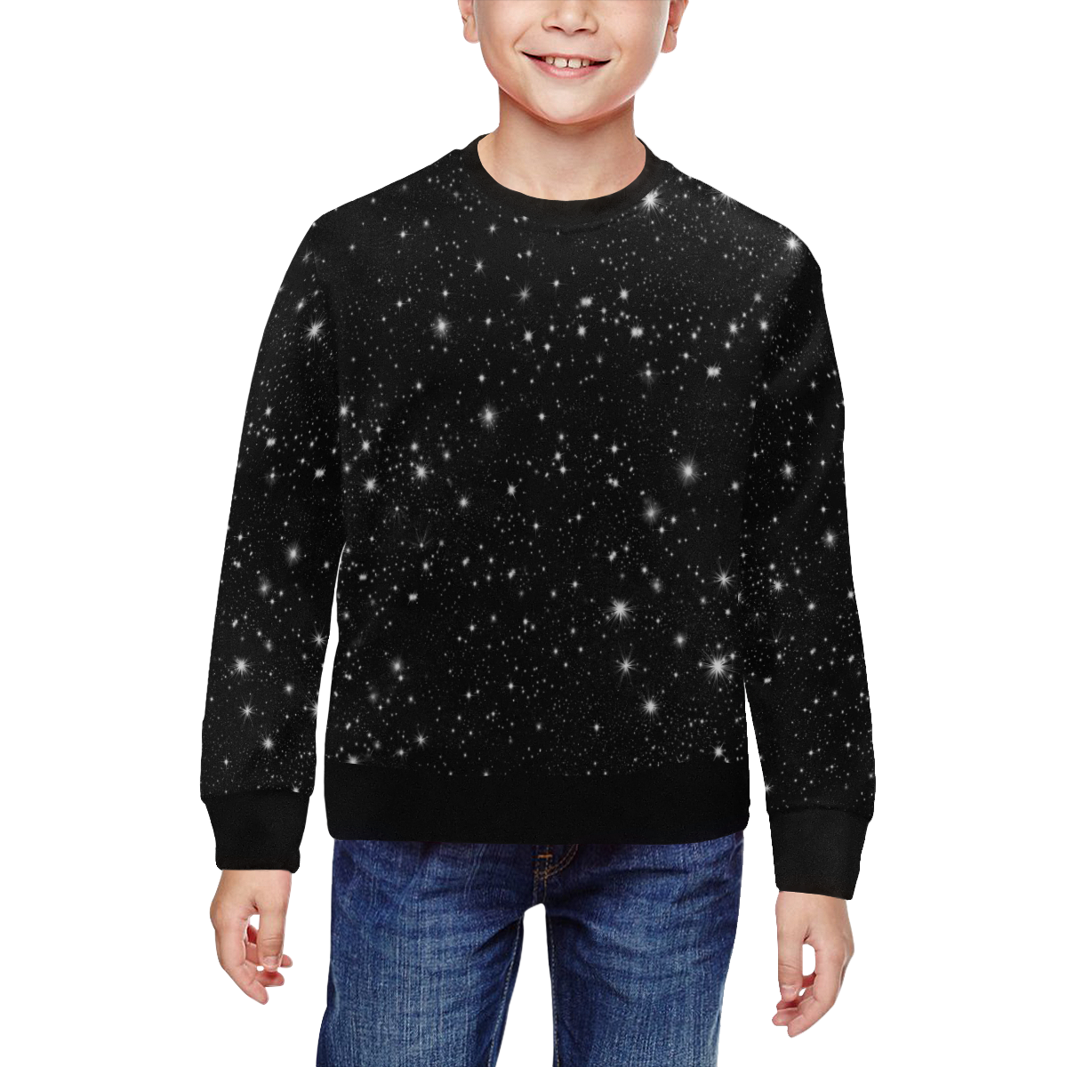 Stars in the Universe All Over Print Crewneck Sweatshirt for Kids (Model H29)