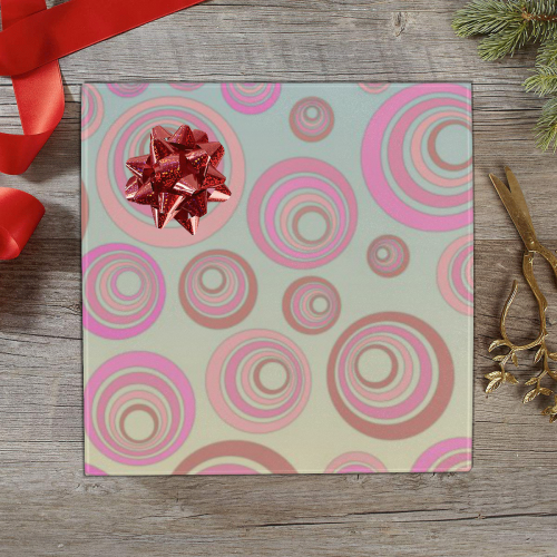 Retro Psychedelic Pink and Blue Gift Wrapping Paper 58"x 23" (1 Roll)
