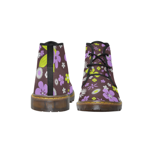 FLORAL DESIGN 4 Women's Canvas Chukka Boots/Large Size (Model 2402-1)