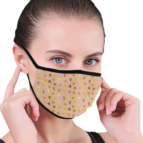gold triangle pink Mouth Mask