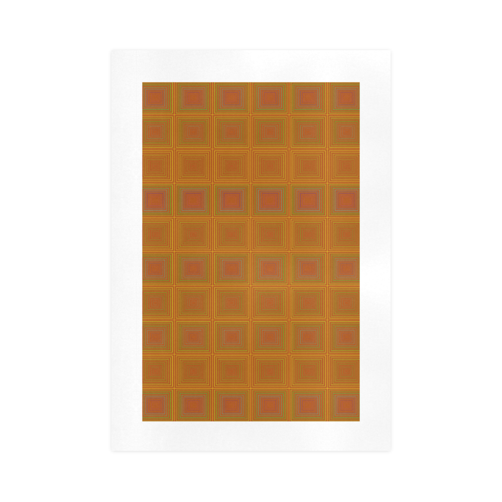 Copper reddish multicolored multiple squares Art Print 16‘’x23‘’