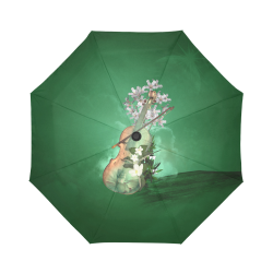 Violin with flowers Auto-Foldable Umbrella (Model U04)